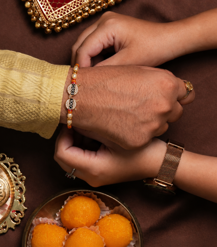 Gold-Tone "Cool Bro" Sunglasses Charm Rakhi