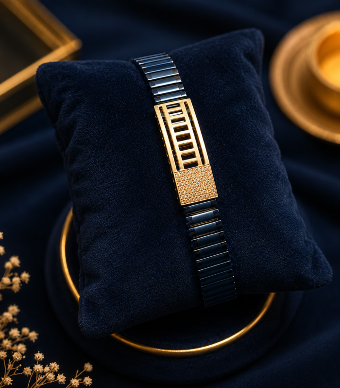 Two-Tone Gold & Gunmetal Link Bracelet