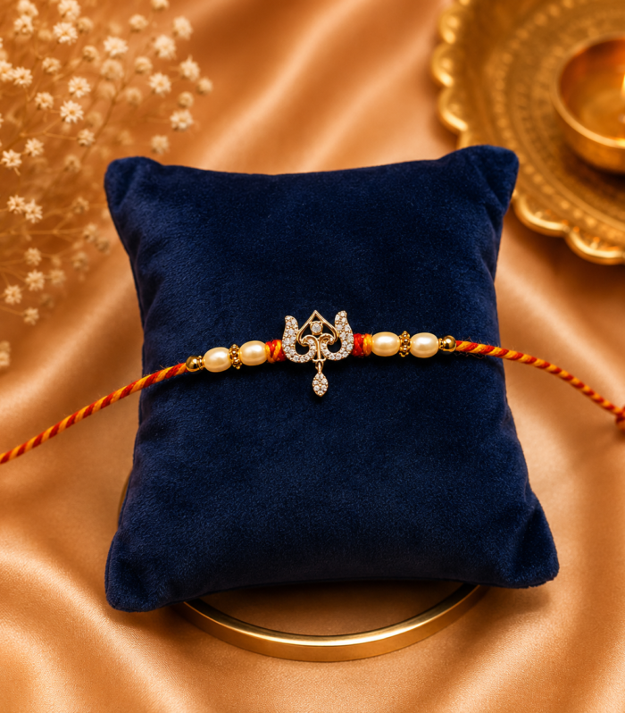 Gold-Tone Trishul Pendant Rakhi