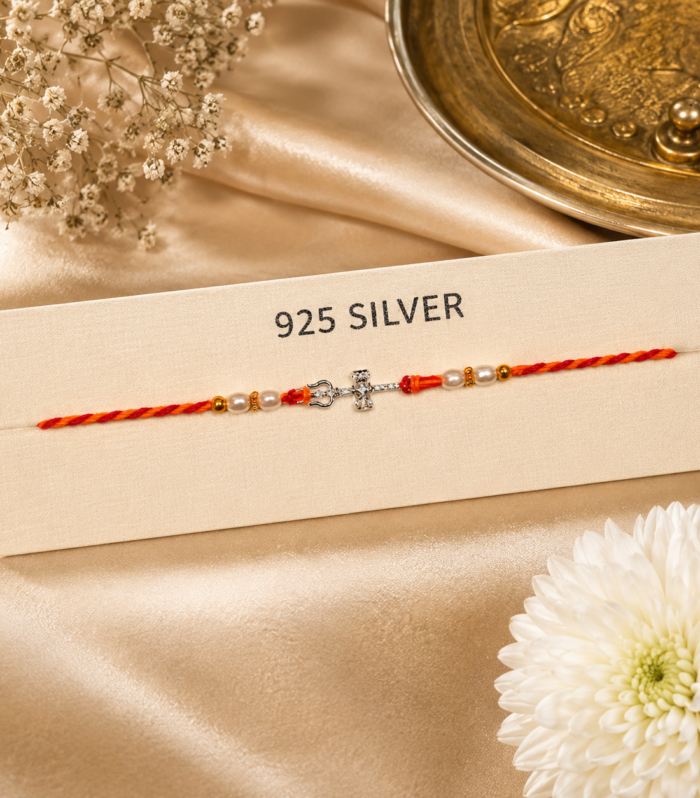 925 Sterling Silver Trishul Rakhi