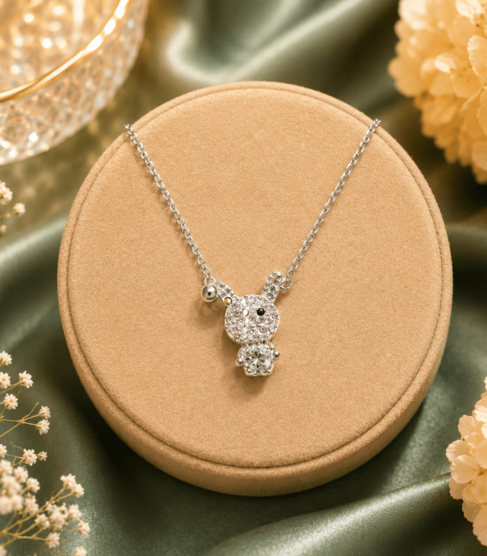 Sparkling Bunny Pendant Necklace
