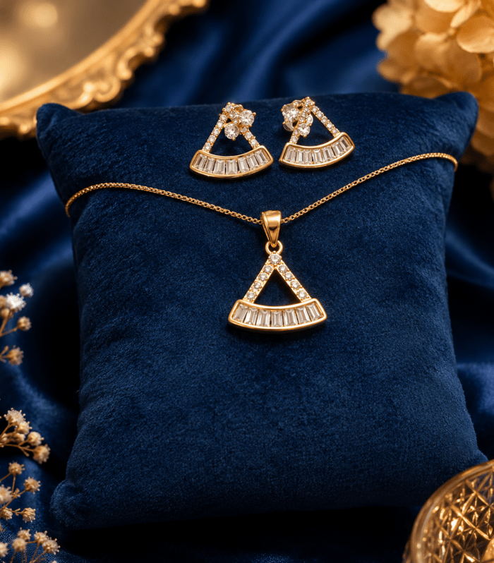 Triangle Crystal Jewelry Set