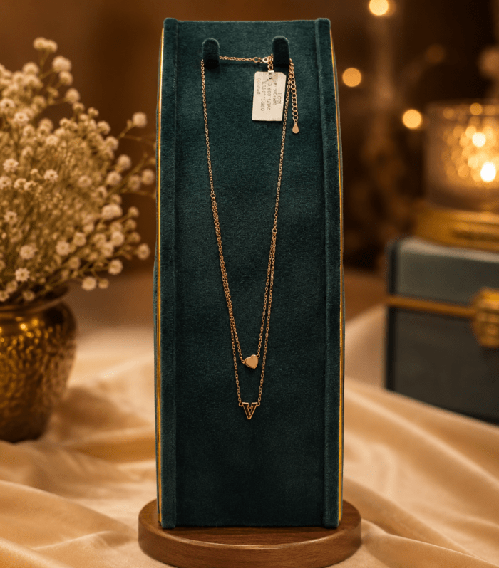 Rose Gold Initial Letter Necklace