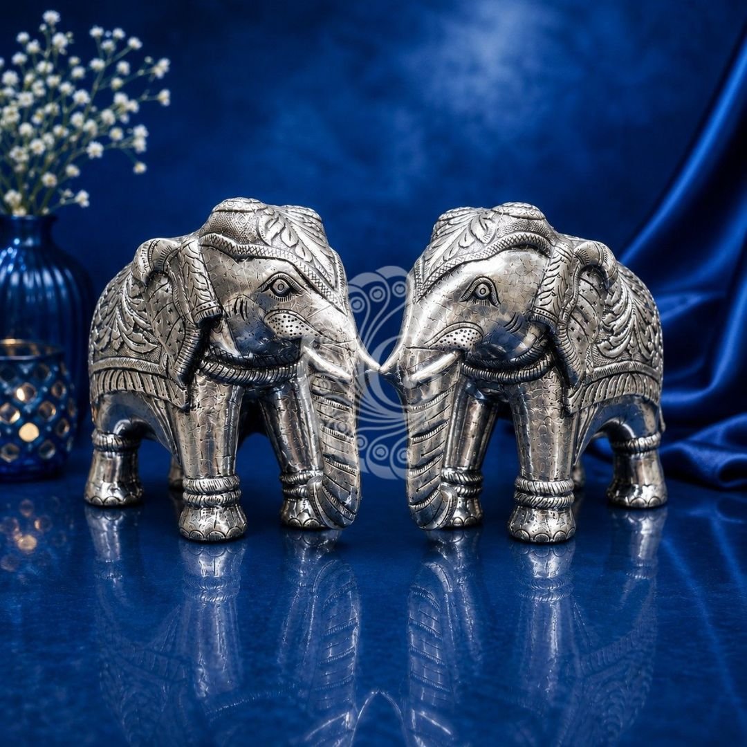 999 Silver Sheeting Elephant Pair (Royal Duo)