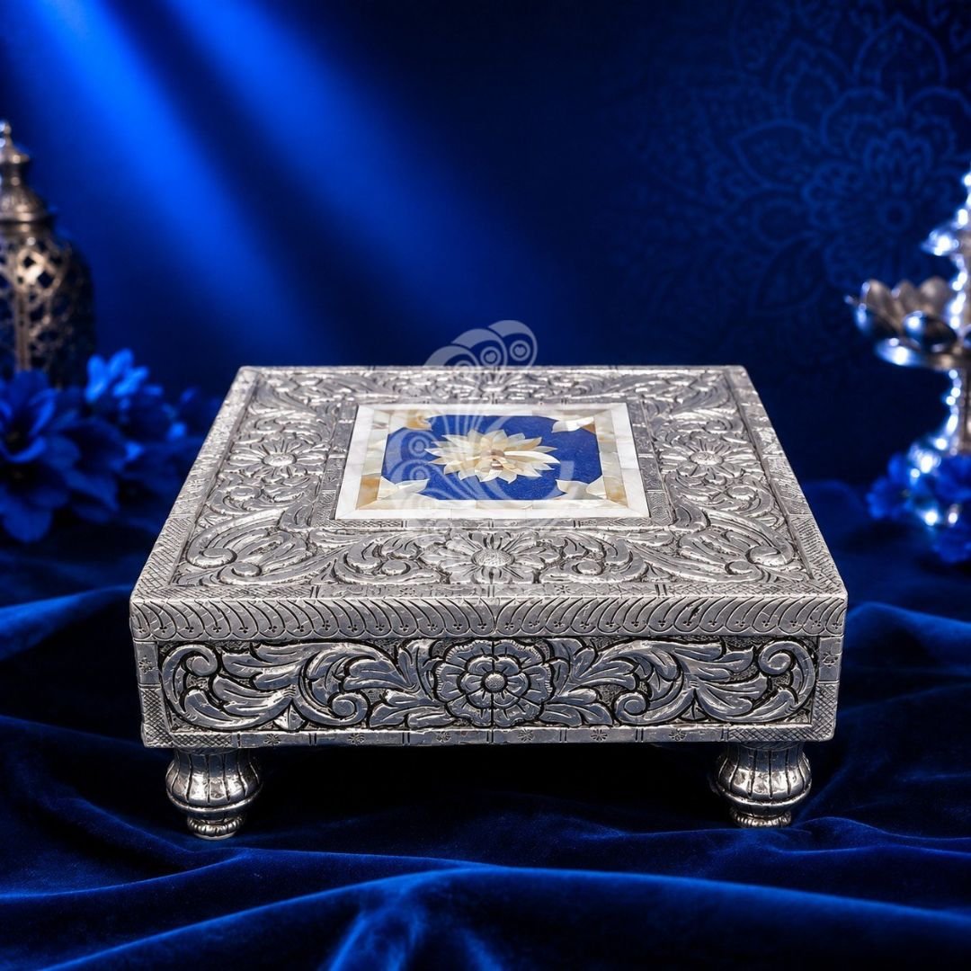 999 Silver Sheeting Royal Pedestal (Blue Inlay Peeta)