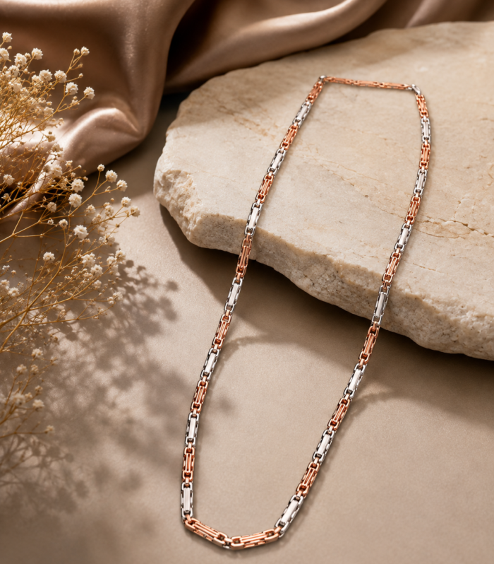 Gokulam Italian Silver Chain Dual Tone 925