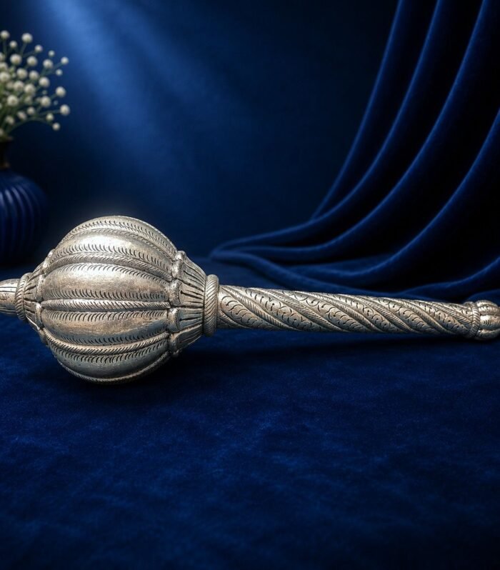 Ornate Silver Gada (Mace) Article