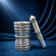 Handcrafted 999 silver sheeting mortar and pestle Gokulam Signature Jewels Hyderabad