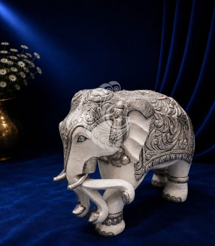 Large 999 silver sheeting elephant statue for luxury home decor Gokulam Jewels