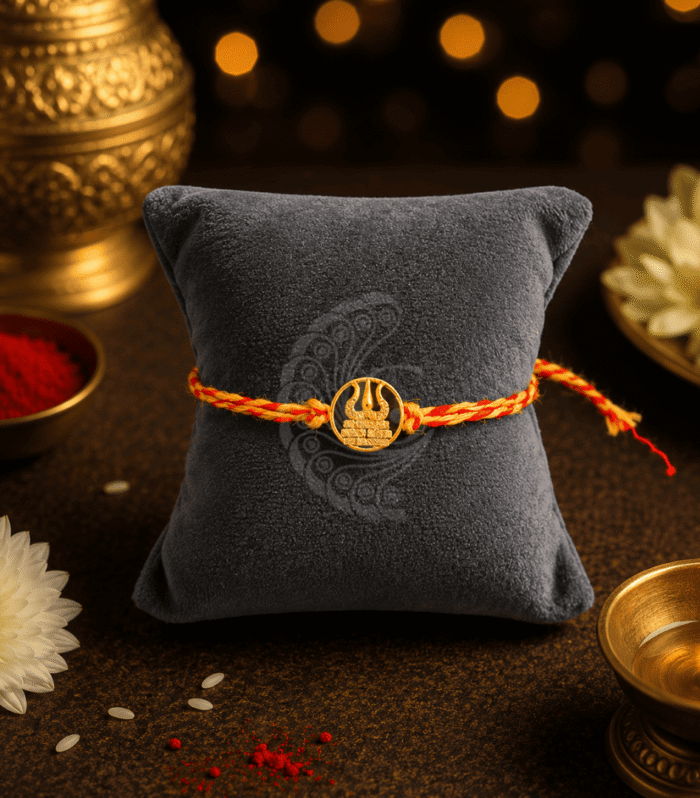Elegant 92.5 Silver Trishool Rakhi