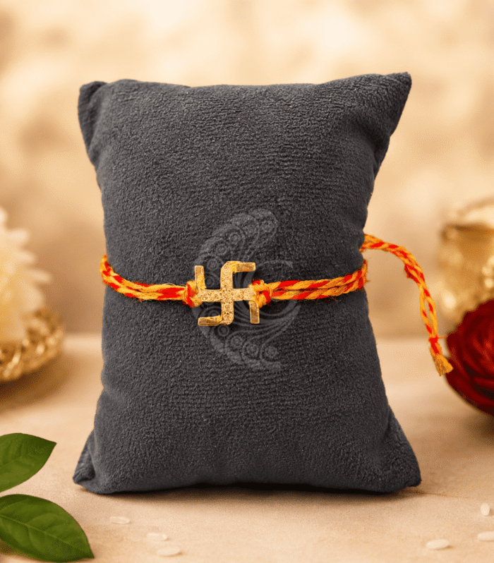 92.5 Silver Swastik Rakhi