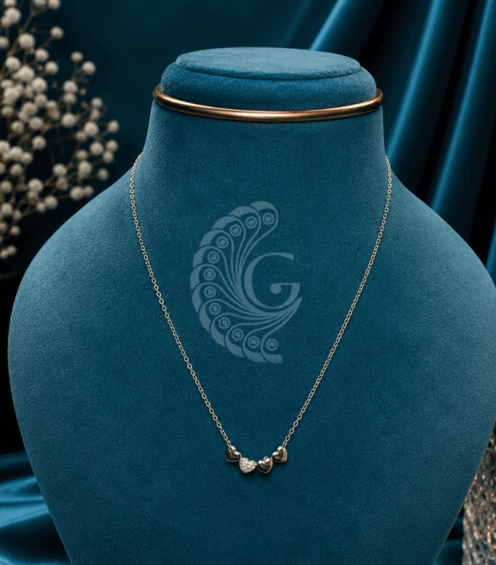 92.5 Silver Italian Signature Heart Pendant Chain