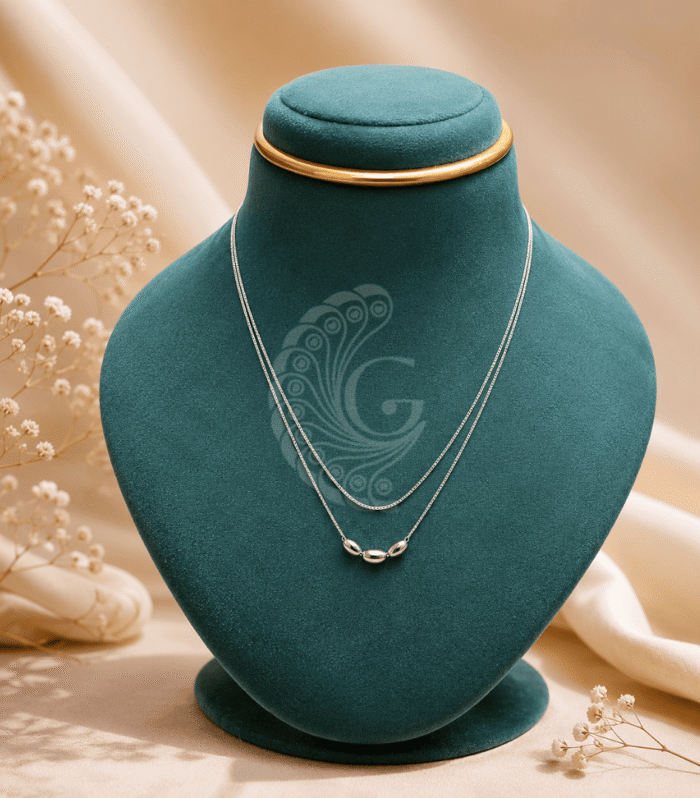 92.5 Sterling Silver Three-Bead Chain