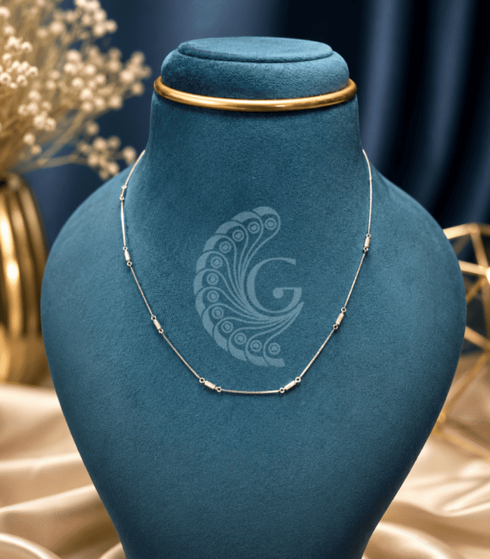 Elegant 92.5 Silver Bead & Tube Chain