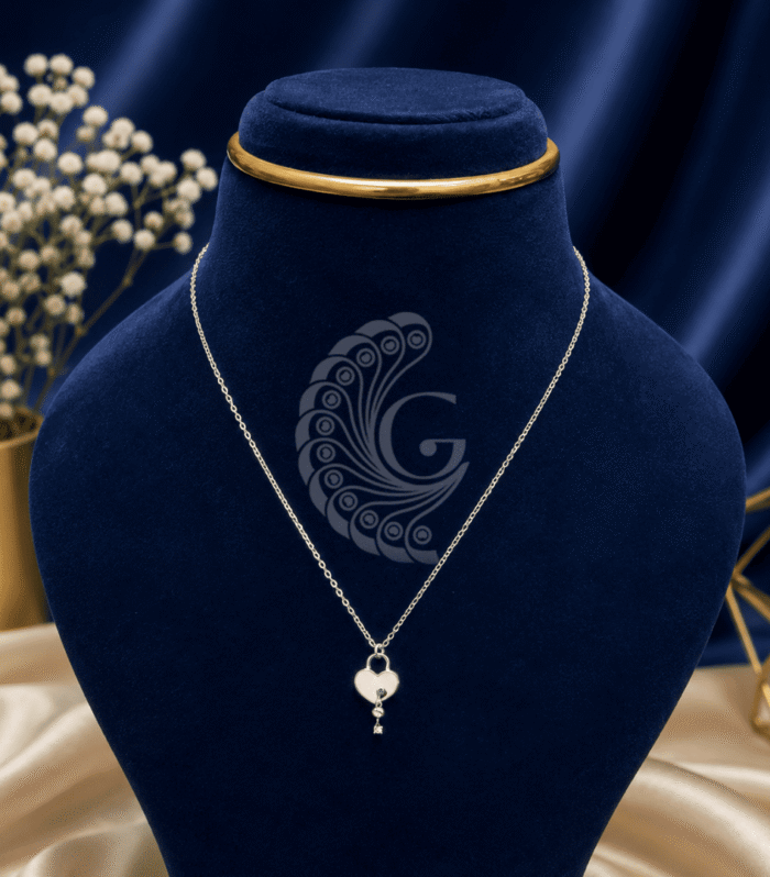 92.5 Silver Heart Charm Pendant Necklace