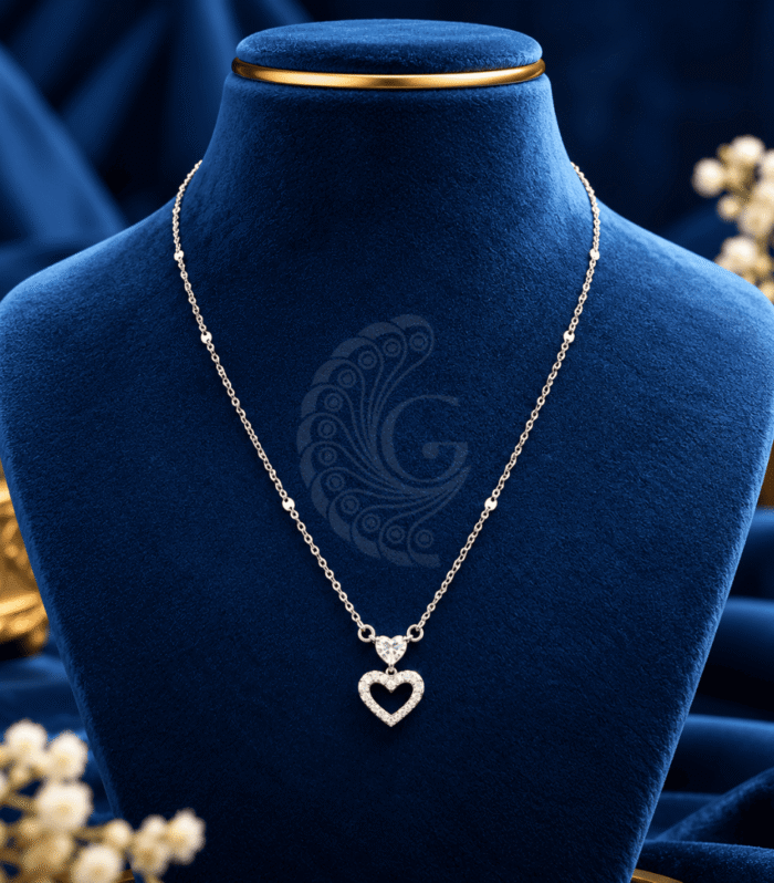 92.5 Silver Italian Heart Pendant Chain