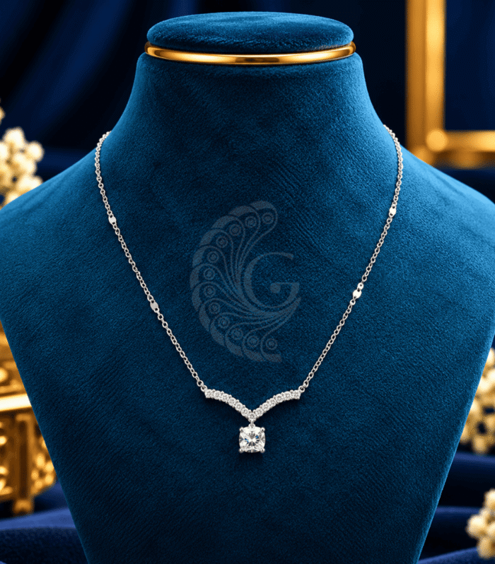92.5 Silver Italian V-Shaped Pendant Chain