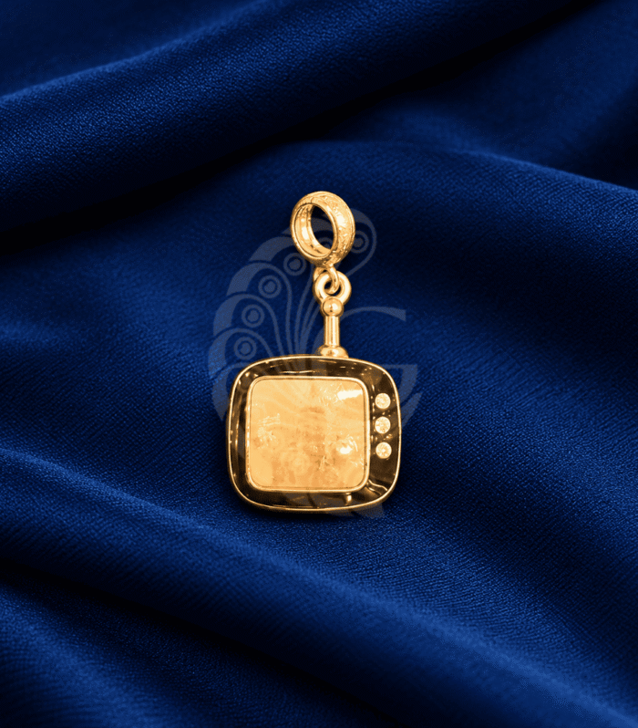 Peach Enamel Silver Pendant