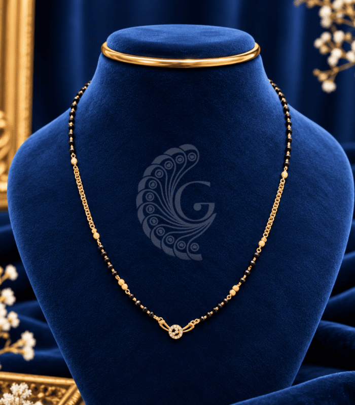 Sterling Silver Italian Gold-Coated Black Bead Chain